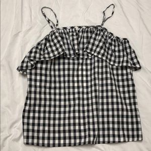 Target brand gingham ruffle tank top